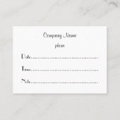 Carte de rendez-vous Zebra rose chaud (Dos)