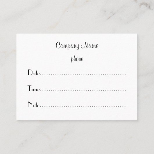 Carte de rendez-vous Zebra rose chaud (Dos)