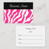 Carte de rendez-vous Zebra rose chaud (Devant / Derrière)