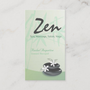 Carte De Rendez-vous ZEN Stone Bambou SPA Massage Thérapiste Rendez-vou