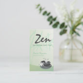 Carte De Rendez-vous ZEN Stone Bambou SPA Massage Thérapiste Rendez-vou (Debout devant)