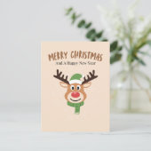 Carte de rennes de Noël joyeux (Debout devant)