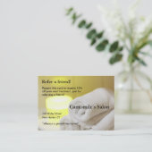 Carte de renvoi avec bougies et serviettes (Debout devant)