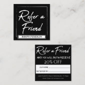 Carte de renvoi minimaliste | Noir moderne et blan (Devant / Derrière)