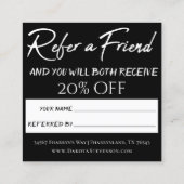 Carte de renvoi minimaliste | Noir moderne et blan (Dos)