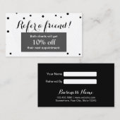 Carte de renvoi | Salon moderne de beauté noir et (Devant / Derrière)