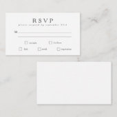 Carte de repas Budget de base classique noir blanc (Devant / Derrière)