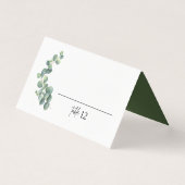Carte de Repas Pliée Mariage Eucalyptus Rustique (Front)