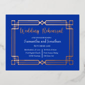 Carte de répétition bleu marine Rose moderne Gold  (Recto)