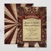 Carte de répétition de mariage cirque carnaval vin (Devant / Derrière)