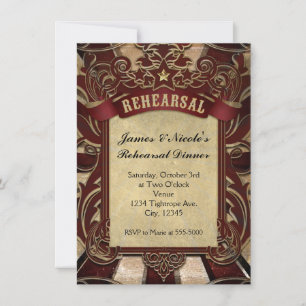 Carte de répétition de mariage cirque carnaval vin