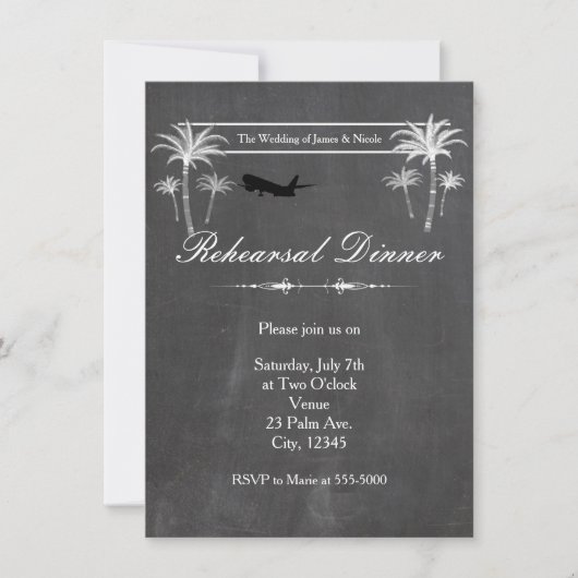 Carte de répétition de mariage de destination avec (Devant)