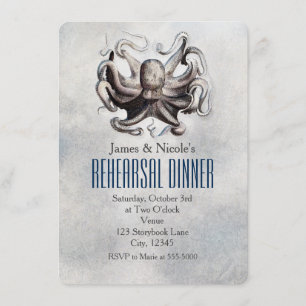 Carte de répétition de mariage Octopus Beach vinta