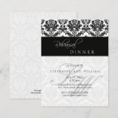 Carte de répétition de monogramme Damas noir (Devant / Derrière)