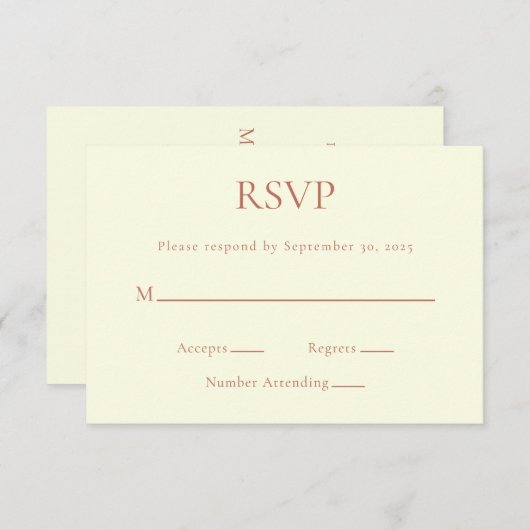 Carte de réponse (Devant / Derrière)