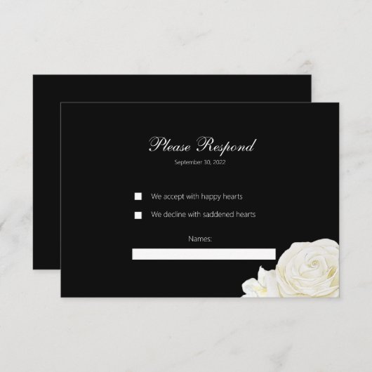 Carte de réponse (Devant / Derrière)