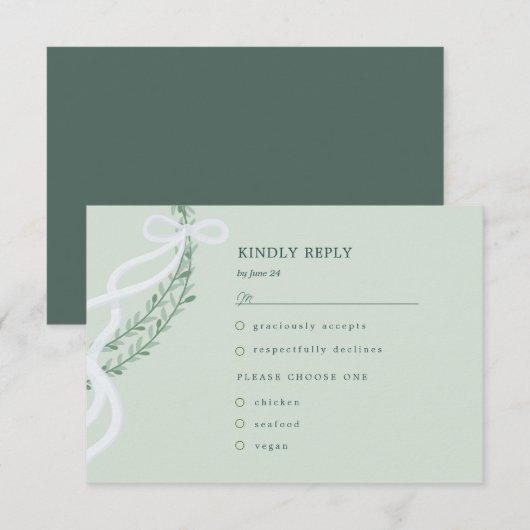 Carte de réponse (Devant / Derrière)