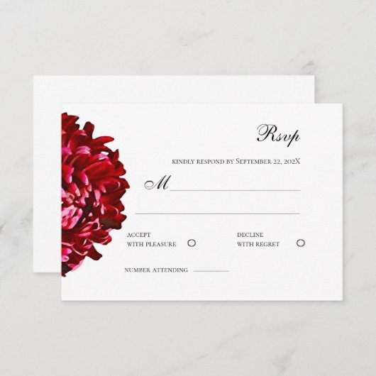 Carte de réponse (Devant / Derrière)