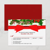 Carte de réponse 3,5x5 Baughs Holly Berry Noël (Devant / Derrière)