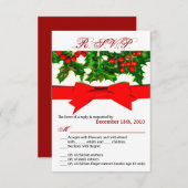 Carte de réponse 3,5x5 Baughs Holly Berry Noël (Devant / Derrière)