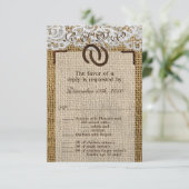 Carte de réponse 3,5x5 en burlap Fer à cheval (Debout devant)