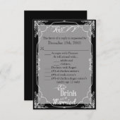 Carte de réponse 3,5x5 Mangez Buvez Soyez Mariés N (Devant / Derrière)