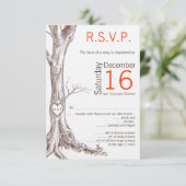 Carte de réponse 3.5x5 Mariage Arbre d'automne (Debout devant)