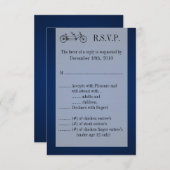 Carte de réponse 3,5x5 Navy double vélo (Devant / Derrière)