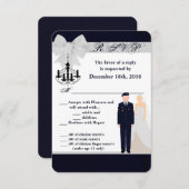 Carte de réponse 3,5x5 Uniforme de l'ARMÉE Bleus M (Devant / Derrière)