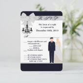 Carte de réponse 3,5x5 Uniforme de l'ARMÉE Bleus M (Debout devant)