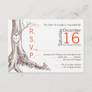 Carte de réponse 3 x 5 R.S.V.P. Arbre d'automne in