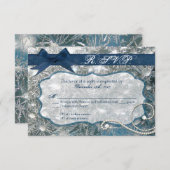 Carte de réponse 3 x 5 R.S.V.P. Cracked Ice Winter (Devant / Derrière)