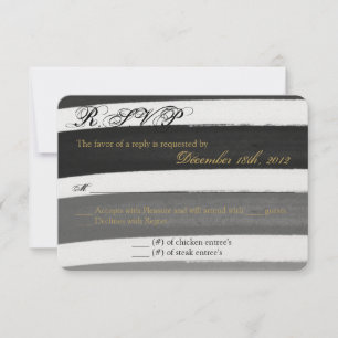 Carte de réponse 3 x 5 R.S.V.P. Ombre Stripe Black