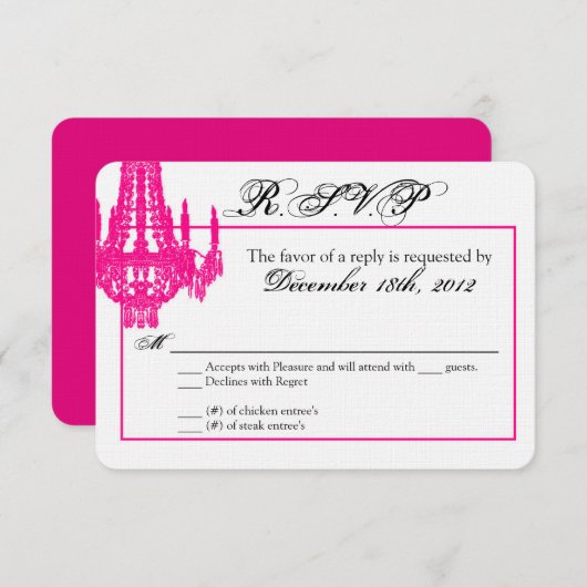 Carte de réponse 3x5 R.S.V.P. (Devant / Derrière)