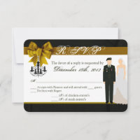 Carte de réponse 3x5 R.S.V.P. ARMY Uniform Groom B