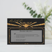 Carte de réponse 3x5 R.S.V.P. Art Déco Roaring 20s (Debout devant)