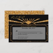 Carte de réponse 3x5 R.S.V.P. Art Déco Roaring 20s (Devant / Derrière)