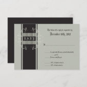 Carte de réponse 3x5 R.S.V.P. Black Cravate Affair (Devant / Derrière)