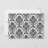 Carte de réponse 3x5 R.S.V.P. Black White Damask L (Dos)