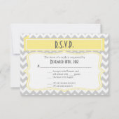 Carte de réponse 3x5 R.S.V.P. Chevron Gris Gris Gr (Devant)
