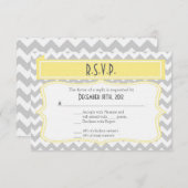 Carte de réponse 3x5 R.S.V.P. Chevron Gris Gris Gr (Devant / Derrière)