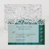 Carte de réponse 3x5 R.S.V.P. Dentelle en bois Tur (Devant / Derrière)