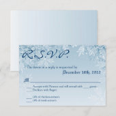 Carte de réponse 3x5 R.S.V.P. Flocons de neige d'h (Devant / Derrière)