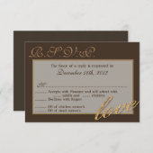 Carte de réponse 3x5 R.S.V.P. Gold Foil Parties sc (Devant / Derrière)