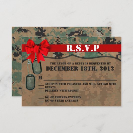 Carte de réponse 3x5 R.S.V.P. IMPRESSION NUMÉRIQUE (Devant / Derrière)