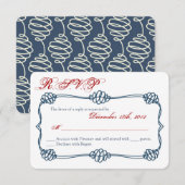 Carte de réponse 3x5 R.S.V.P. Marine Ancre de noeu (Devant / Derrière)