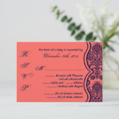 Carte de réponse 3x5 R.S.V.P. Marine Blue Cora Dam (Debout devant)