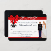 Carte de réponse 3x5 R.S.V.P. Marine Hispanic Unif (Devant / Derrière)