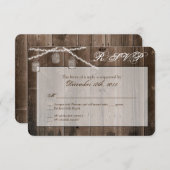 Carte de réponse 3x5 R.S.V.P. Mason Jar (Devant / Derrière)