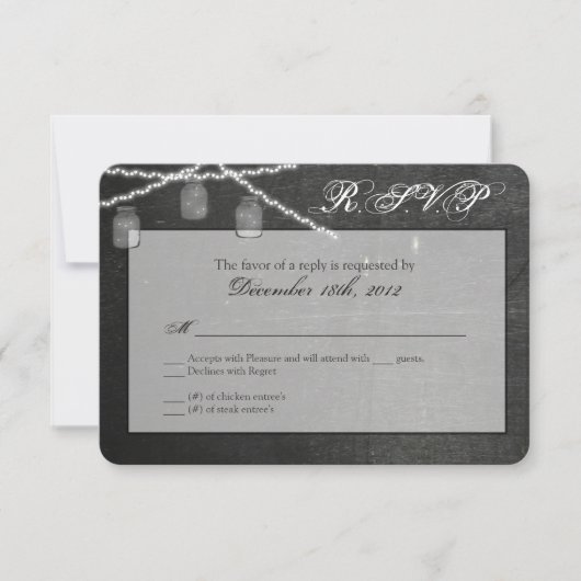 Carte de réponse 3x5 R.S.V.P. Mason Jar (Devant)